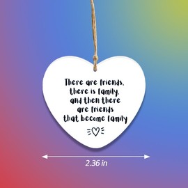Friendship Gifts for Women and Men - There Are Friends, There Is Family Ornament - Birthday, Bestie, Hanging Ornament for Friend - Goodbye Gift