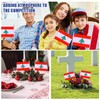 HSQCEZ 12Pcs Small Lebanon Flags on Wooden Stick Mini Lebanese