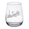 Key West Map - Stemless Wine Glasses Set of 2
