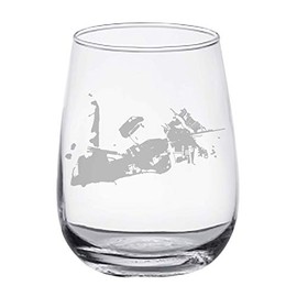 Key West Map - Stemless Wine Glasses Set of 2