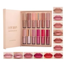 12 Colores Labiales Mate Larga Duracion Pintalabio Regalo