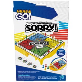 Sorry! Grab and Go Game for Kids Ages 6 and Up, Portable Game for 2-4 Players, Travel Game for Kids (English & French)