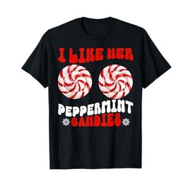 Like Her Peppermint Candies Like His Candy Cane Xmas Couples T-Shirt