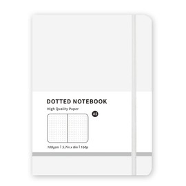 OSYLICT Bullet Dotted Journal Notebook,A5,100 GSM Thick Paper,Hardcover Notebooks for Journaling, Study Tracking and Travel Planning.for Women Men Office Home School Supplies(White)
