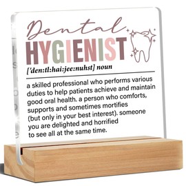 Dental Hygienist Gifts for Women, Dental Hygienist Gift Dental Hygienist Acrylic Desk Plaque Sign Dental Clinic Office Decor 4 x 4 Inches