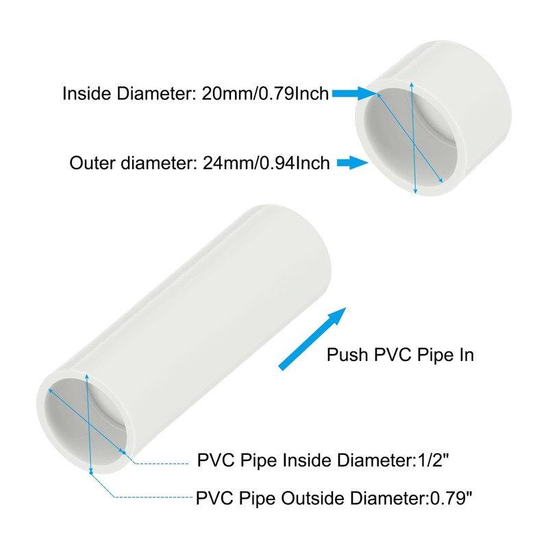 PATIKIL 3/4" PVC Pipe End Cap Fitting, 2 Pack Furniture