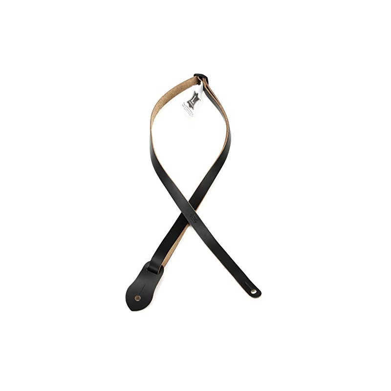 Levy's Leathers 1/2" Wide Genuine Leather Mandolin/Ukulele Strap; Black (M19LUKE-BLK)