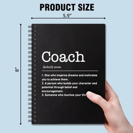 QYUVK Coach Definition Hardcover 160 Pages Blank Spiral Notebooks, Coach Appreciation Gifts, Thank You Gift for Coach Teacher Coworker Colleagues, Going Away Gift for Coach Supervisor Mentor