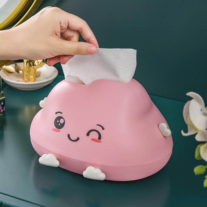 ANKROYU Cloud Tissue Box Holder Cute Decorative PP Multifunctional Tissue