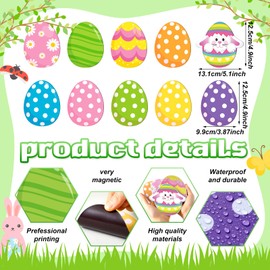 Tellegloww 30 Pcs 4.9 Inch Easter Garage Door Magnets Magnetic Eggs Garage Door Decor Egg Magnetic Easter Decorations Magnet Refrigerator Stickers for Easter Refrigerator Outdoor Decor