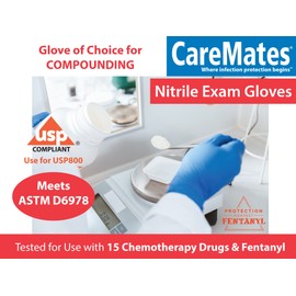 CareMates Nitrile Medical Exam Gloves, Latex Free Rubber, Powder Free, Extra Strong, 4 Mil Thick, First Aid, Food Safe, Cleaning Gloves, Medium, 50-Count