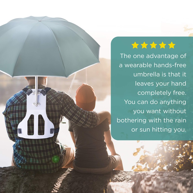 Primo Supply Wearable Hands-Free Umbrella Sun Rain Blocker Fishing Outdoor