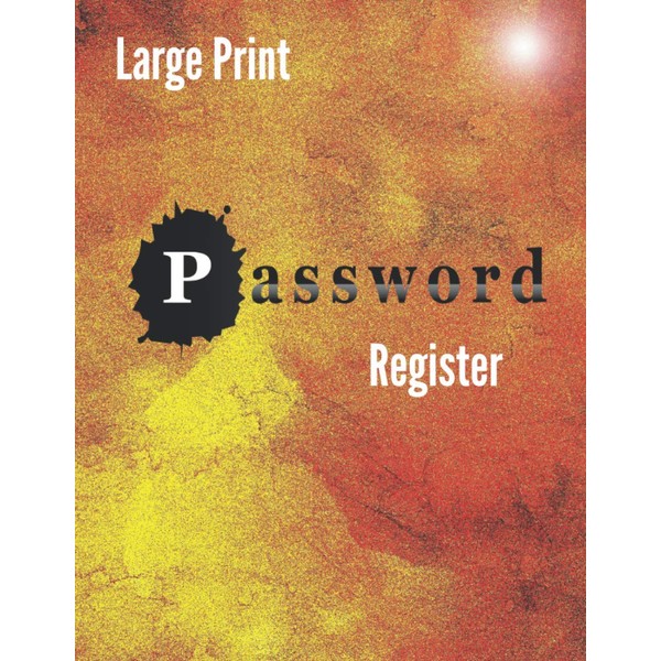 Large Print Password Register: Unique Black Pages Password Logbook ||Useful