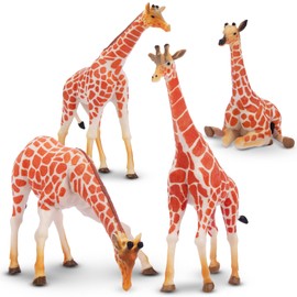 TOYMANY 4PCS Giraffe Figures Animal Figure Set, Realistic Animal Toys, Giraffe Family, Popular Animals, Toys, Toys, Birthday Presents, Christmas, New Year, Ornaments, Collection, Ages 6 and Up