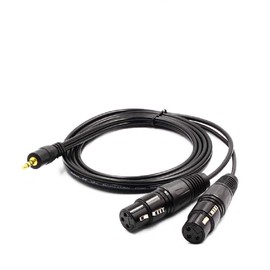 [WV-9211-1.5B] XLR Canon Female x 2 to 3.5mm Stereo Mini Plug Unbalanced Line Cable (5.9 ft (1.5 m), Black)