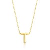 Philip Jones Gold-plated initial chain letter T with zircondia® crystals,