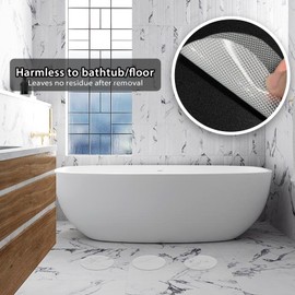 Coufce 24 PCS Bathtub Non Slip Stickers Clear Adhesive Decals Round Shape Anti Slip Shower Stickers Bath Non Slip Stickers for Floor Bathroom Stairs Ladders with Scraper