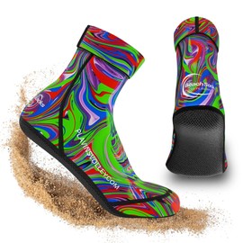 PLAVINS Beachsocks - Professional Design Beach Socks for Sports on the Beach - Beach Volleyball, Football, Tennis, multicoloured, M