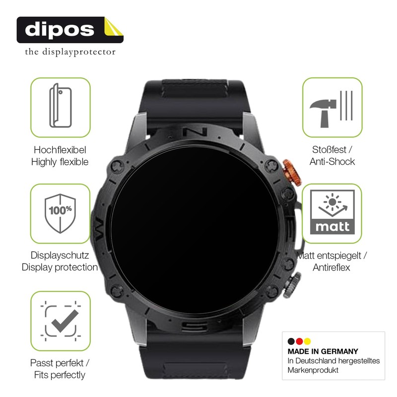 dipos FLEX 2x Schutzfolie matt passend für LIGE Smart Sports