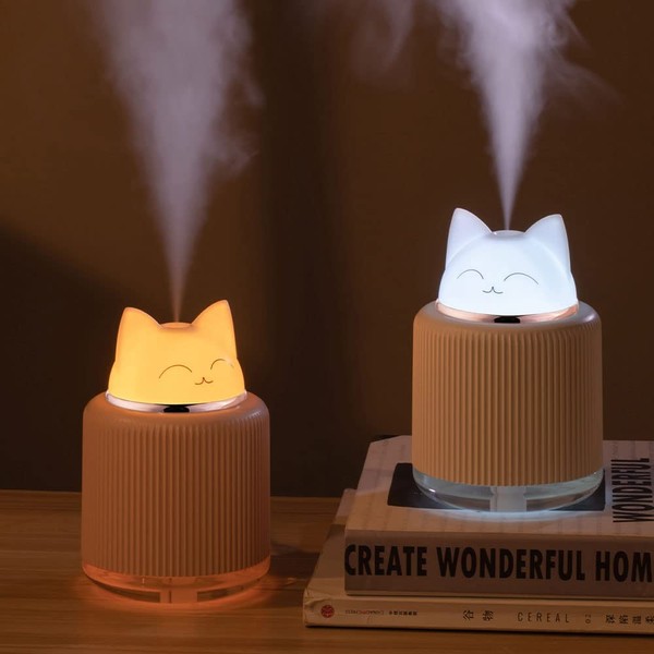 Mini Humidifier-Cute Cat Mist Humidifier for Kids Bedroom, Small Ultrasonic