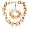 ACEDRE Gold Chain Jewelry Set Chunky Necklace Bracelet Sets for