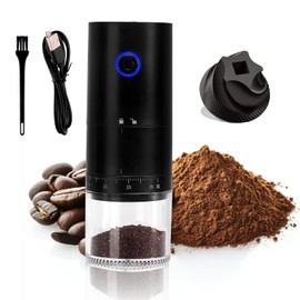 Electric coffee grinder with 38 adjustable grind settings, 1500 mAh rechargeable convenient coffee grinder, an ideal companion for home, travel and office