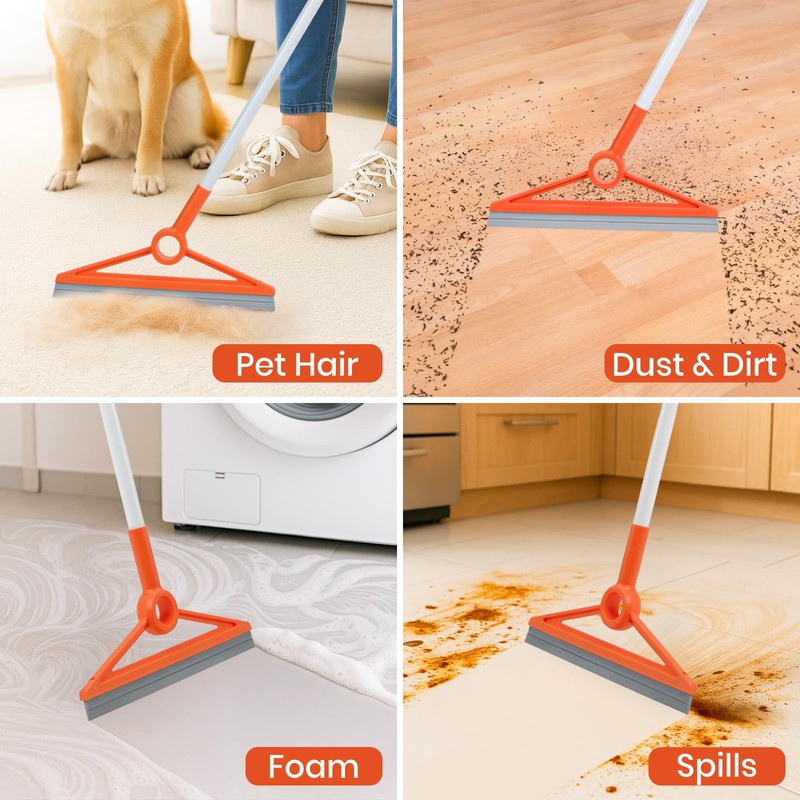 MAVRIZ Air Broom with Removable Rubber Strip and Broom Bristle,