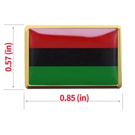 12/25/50 pieces small rectangle African American flag lapel pin for Clothes Suit jacket Backpack Hat badge bulk (100)