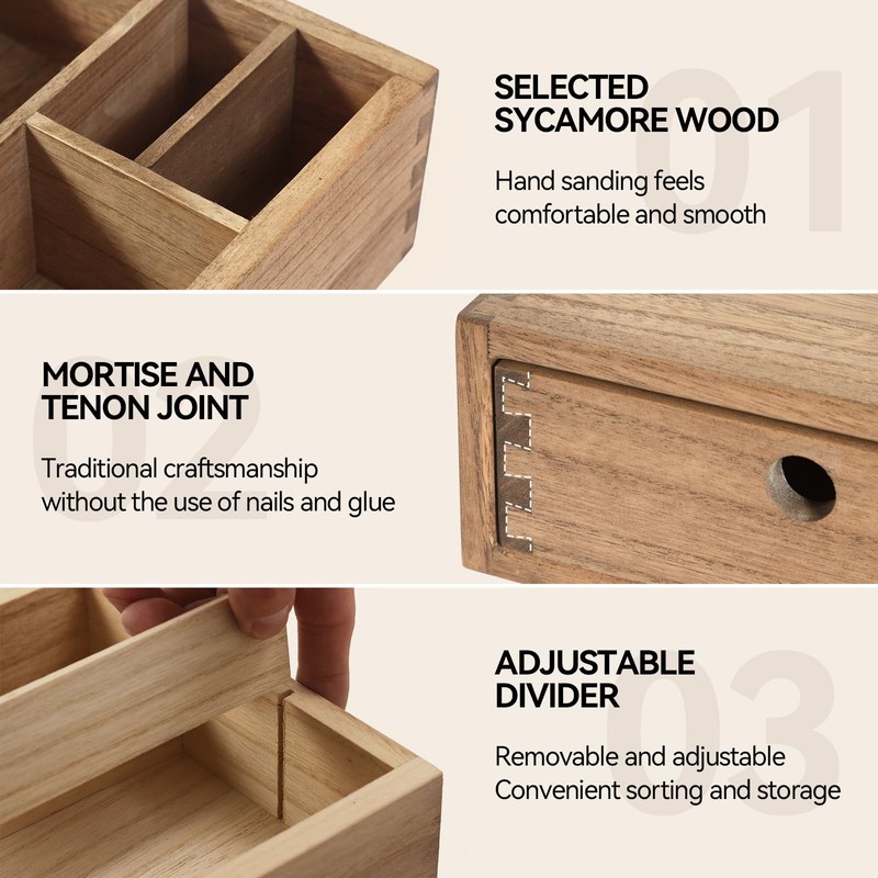 KIRIGEN Wooden Coffee Station Organizer with Drawers, K Cup Holder,