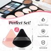 Patelai 2 Pcs Powder Puffs Triangle Makeup Sponge Velvet, Black,