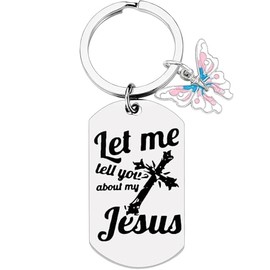 TUCEWP Religious Gifts Christian Gifts for Women Men Praise God Prayer Gifts Serenity Prayer Keychain Stainless Steel Butterfly Keychain Jesus Keychain Thank God Spiritual Gift Christmas Birthday Gift
