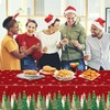 EUVBOKW 2 Pack Christmas Tablecloths, Plastic Xmas Table Cover 54
