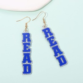 Teacher Earrings for Women Acrylic READ Drop Earrings Lightweight Resin Letter Dangle Earrings Funny Librarian Dangling Hook Earrings Teacher Appreciation Gift Jewelry