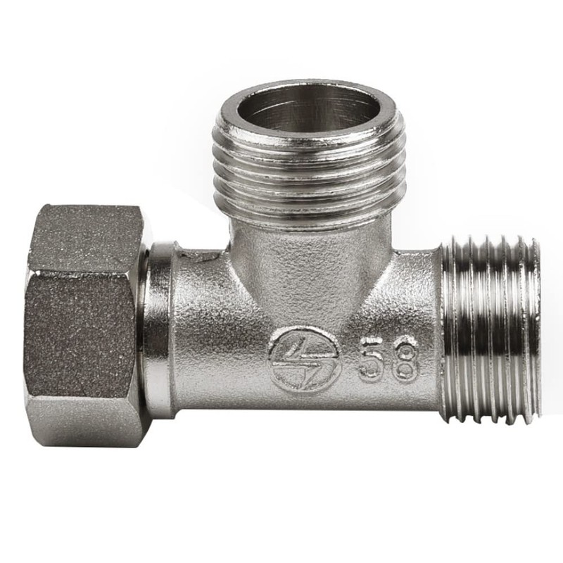 Toilet Diverter Valve Brass T Shape Adapter Connector, G1/2" Hose