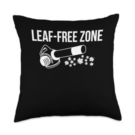 Leaf-Free Zone Leaf Blower Autumn Throw Pillow