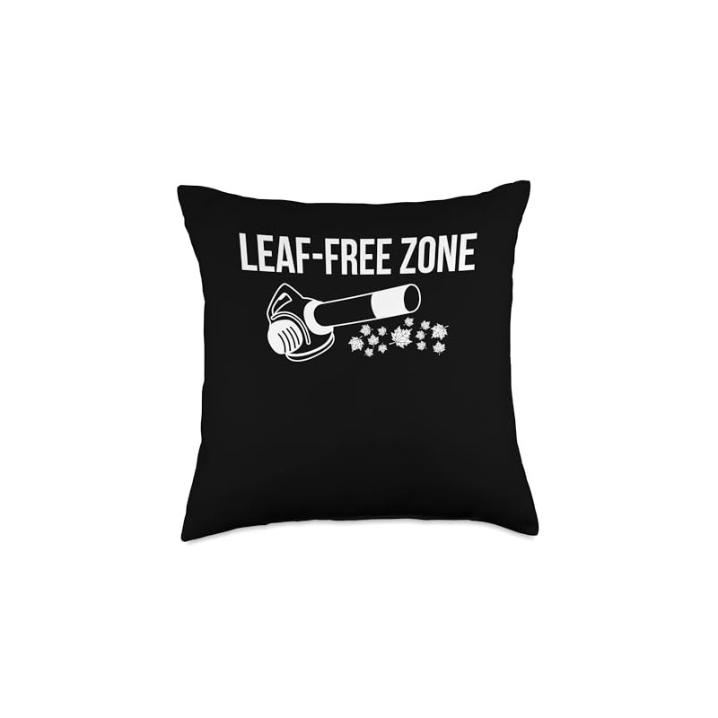 Leaf-Free Zone Leaf Blower Autumn Throw Pillow