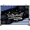 Mocsicka Happy Retirement Backdrop Black and Navy Blue Police Retirement