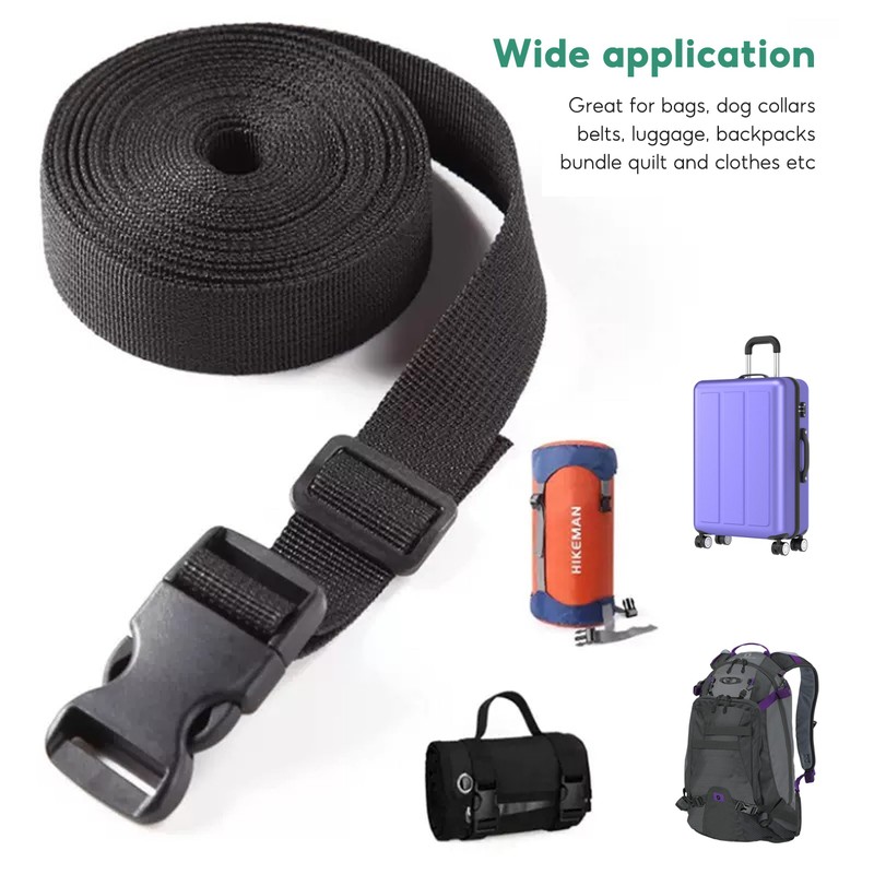 lbxtswpl Nylon Heavy Webbing Strap, 5M Flat Side Release Buckles,