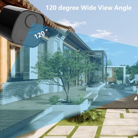 Security Camera, 1080P Camera Features Motion Detection NightVision 120° Wide Angle, 600mAh IP66 Waterproof Indoor Outdoor Camera for Home