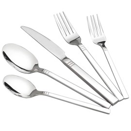 Fiaze 80-Piece Flatware Cutlery Silverware, Stainless Steel, Service for 16