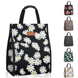 Femuar Lunch Bags for Women Insulated Reusable Lunch Tote with Internal Pocket, Lunch Tote bag for Work（Daisy）, TL251