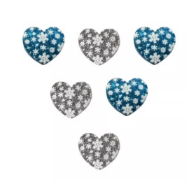 Shelly's Buttons and More Snowflake Glitter Hearts - Shelly's Buttons - Winter Christmas - Craft Scrap Sew