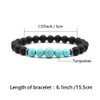 MiniJewelry Black Lava Bead Turquoise Bracelet for Men Women Elastic