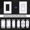 [20 Pack] BESTTEN 1-Gang Mid-Size Screwless Wall Plate, USWP6 Snow