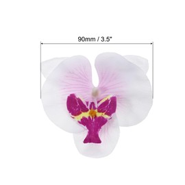 PATIKIL 3.5" Artificial Orchid Flower Heads, 40 Pack Silk Phalaenopsis Fake Butterfly Orchid Heads for Wedding Floral Bouquet Decor DIY Craft Making, White Purple