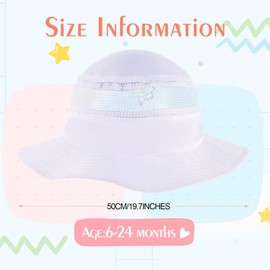 ANLIOTO 3 Pack Baby Sun Hats, UPF 50+ Summer Beach Protection Hats Wide Brim Sun Cap for Toddler Baby Boys Girls(6-24months)