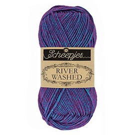 Scheepjes River Washed Yarn - 50g (Color 949 Yarra) - Eco-Friendly, Versatile Crafting Yarn for Knitting & Crochet