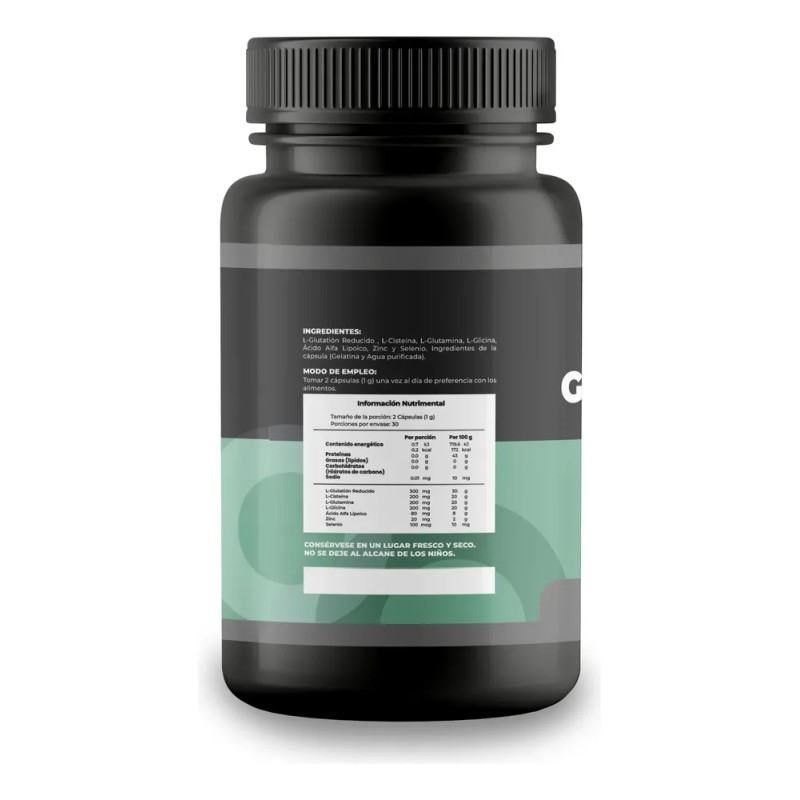 L-glutation,glutamina,glicina, Ácido Alfa Lipoico, 60 Caps