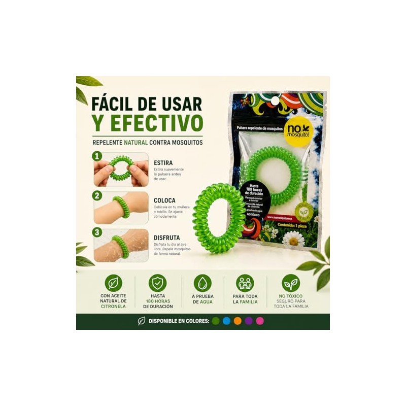 No Mosquito Pack Pulsera repelente de mosquitos Multicolor 10 piezas