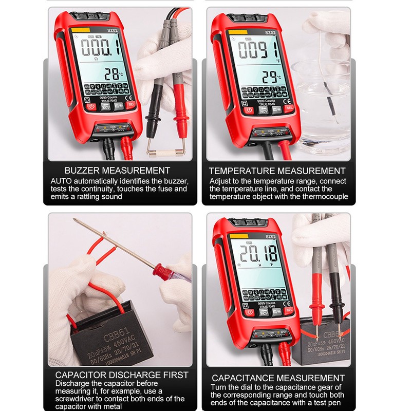 Digital Multimeter Intelligent Anti Burning Automatic LCD Backlit Display NCV